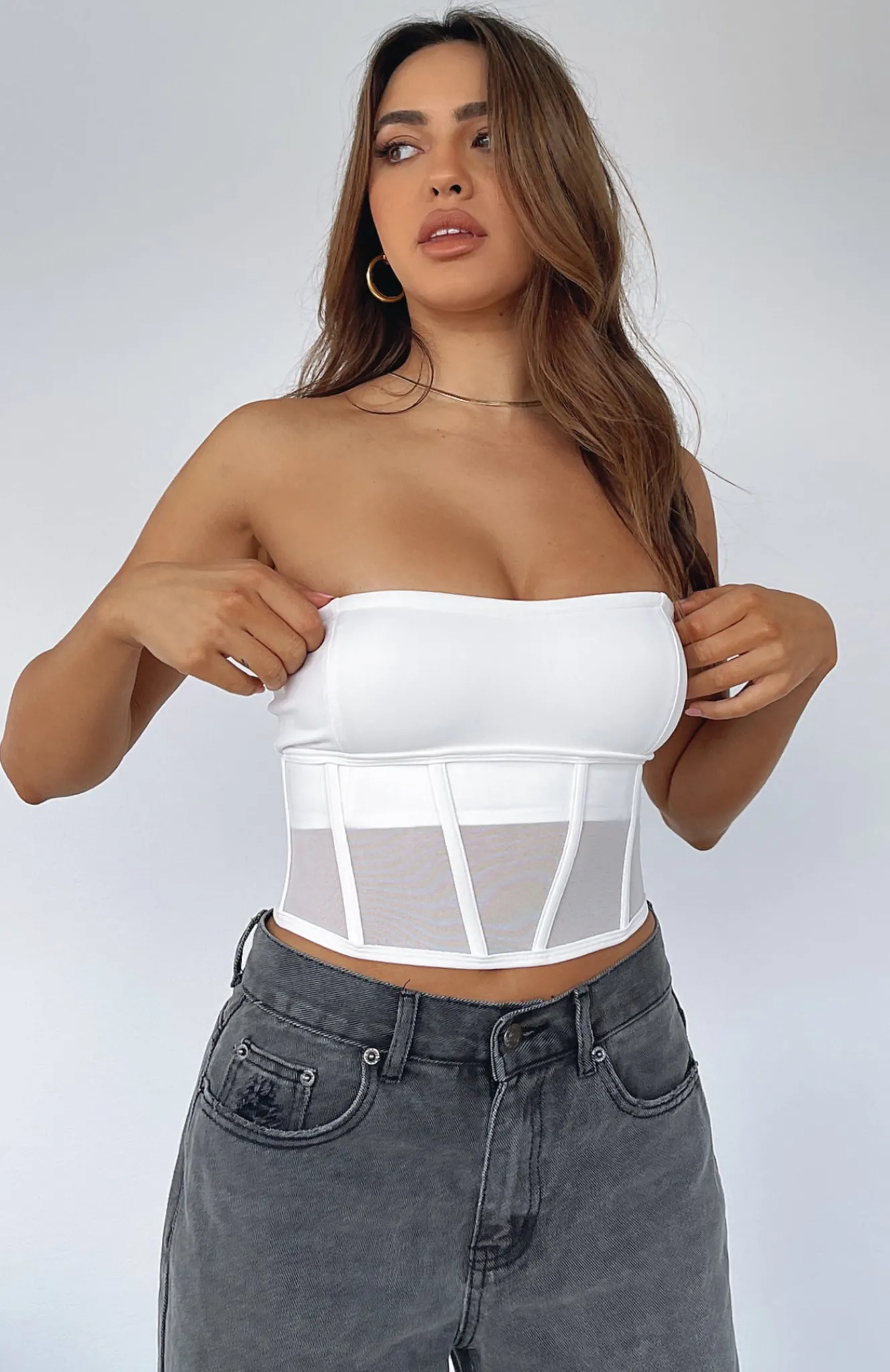 Shirts & Blouses | White Fox Boutique Crossed My Mind Corset Crop white