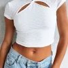 Shirts & Blouses | White Fox Boutique Cut The Antics Crop white