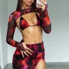 Restocked | White Fox Boutique Day To Night Mini Skirt Flame Print pink