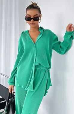 Shirts & Blouses | White Fox Boutique Destined For You Long Sleeve Shirt green