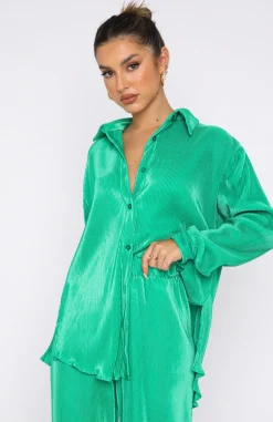 Shirts & Blouses | White Fox Boutique Destined For You Long Sleeve Shirt green