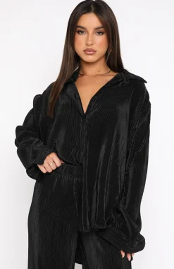 Shirts & Blouses | White Fox Boutique Destined For You Long Sleeve Shirt black