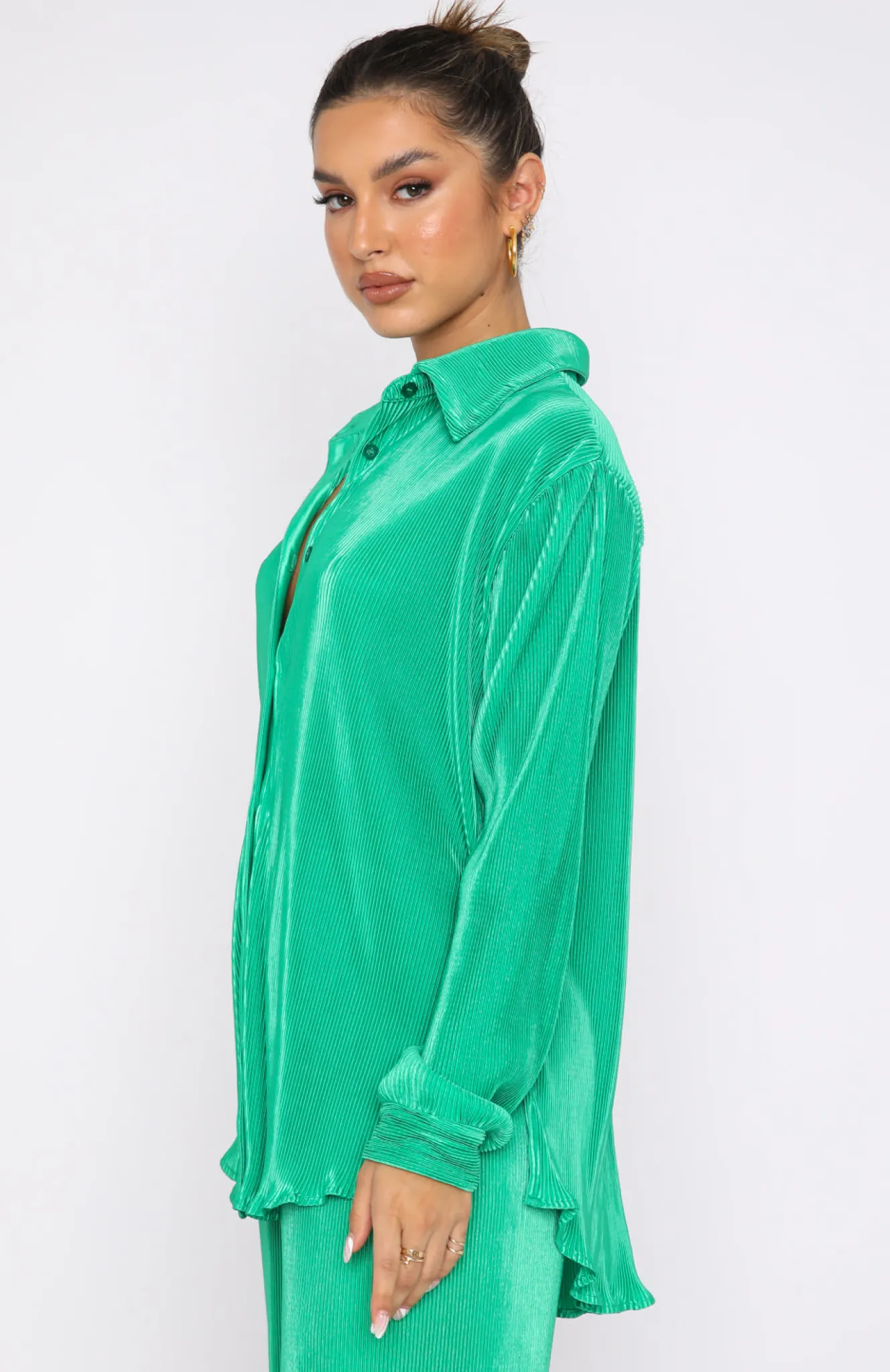 Shirts & Blouses | White Fox Boutique Destined For You Long Sleeve Shirt green