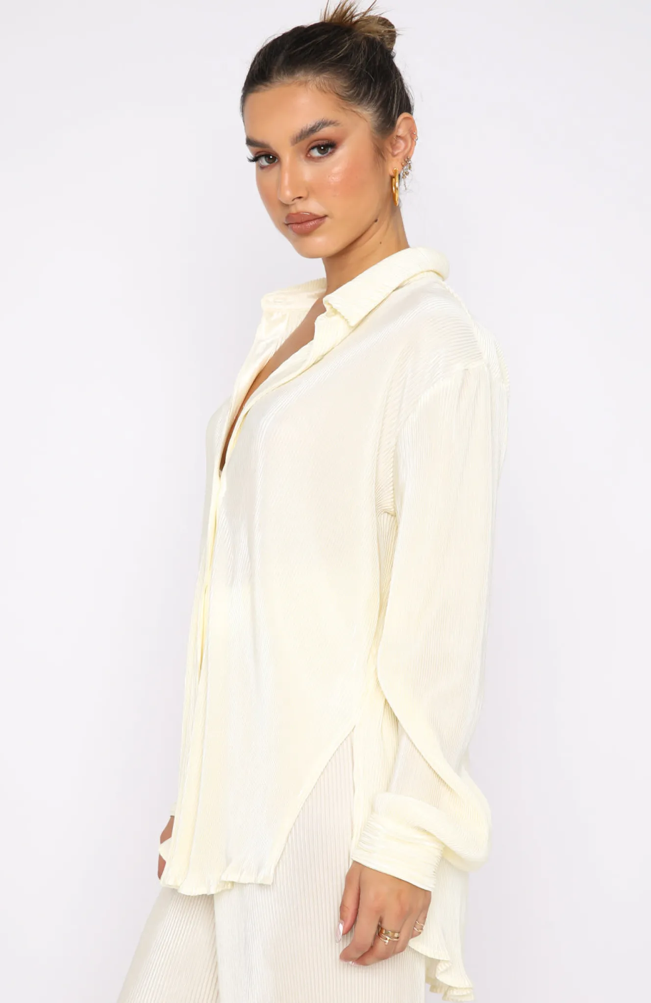 Shirts & Blouses | White Fox Boutique Destined For You Long Sleeve Shirt Cream white