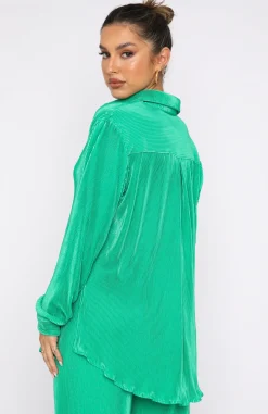 Shirts & Blouses | White Fox Boutique Destined For You Long Sleeve Shirt green