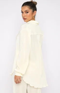 Shirts & Blouses | White Fox Boutique Destined For You Long Sleeve Shirt Cream white