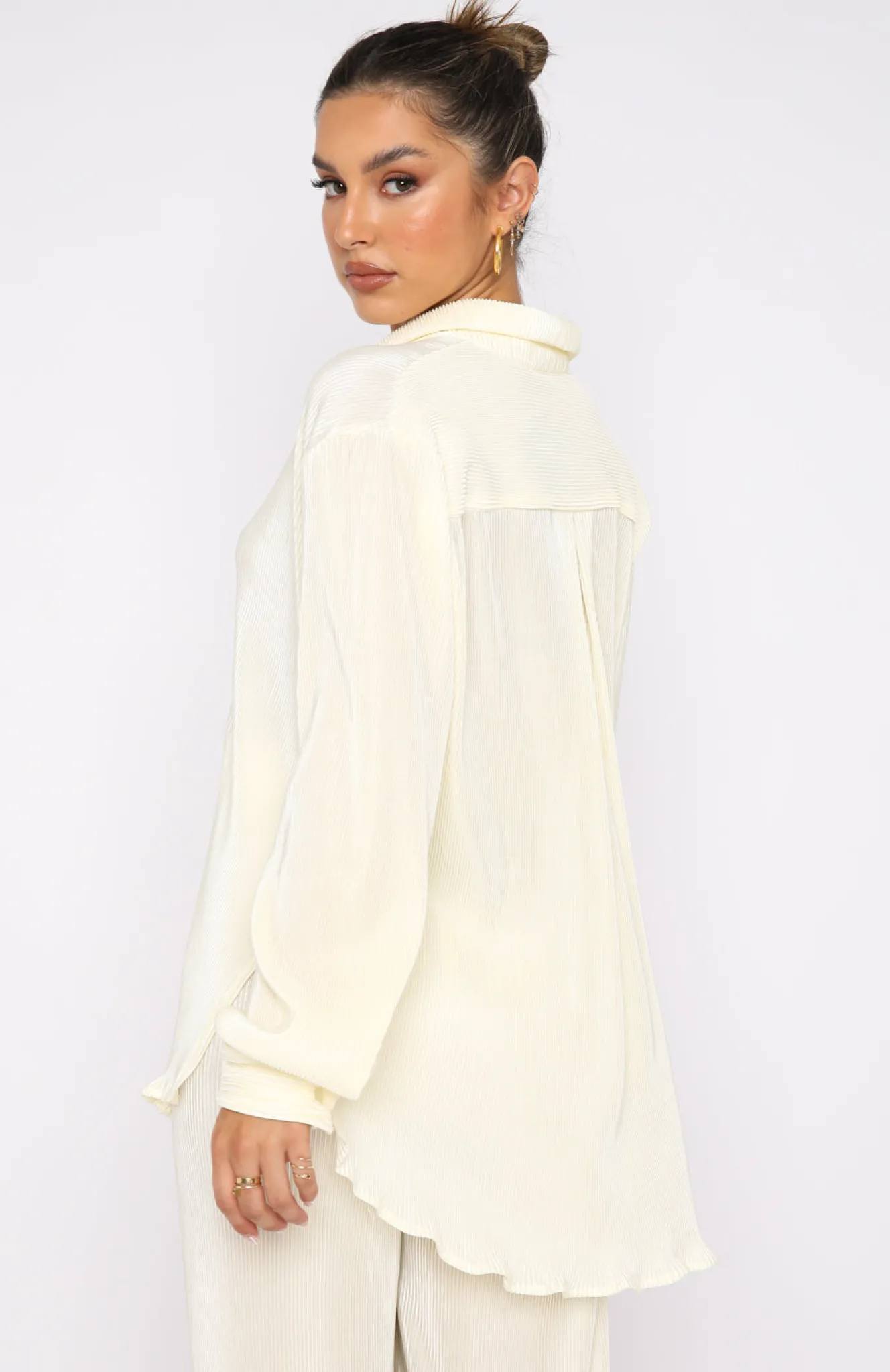 Shirts & Blouses | White Fox Boutique Destined For You Long Sleeve Shirt Cream white