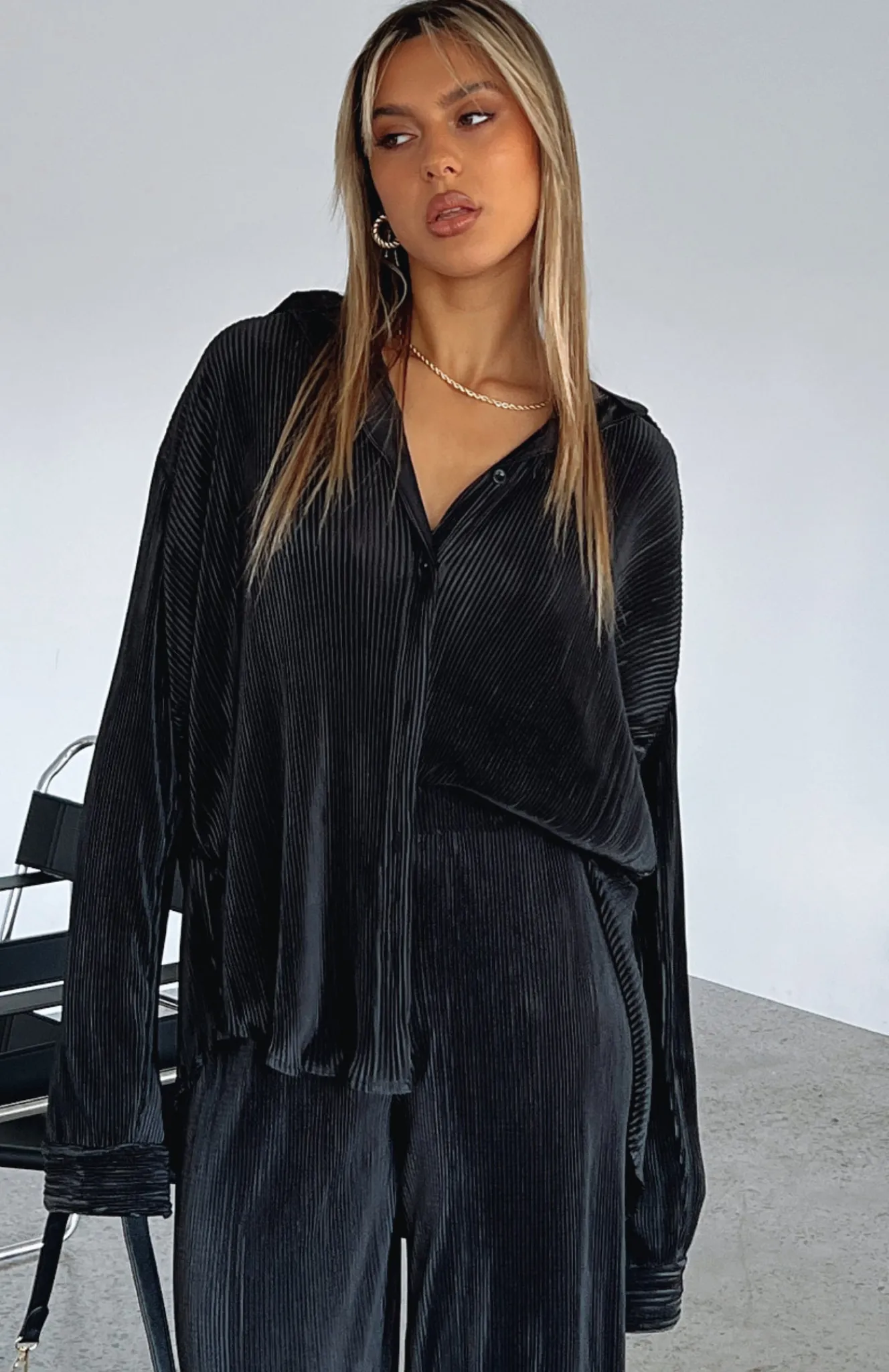 Shirts & Blouses | White Fox Boutique Destined For You Long Sleeve Shirt black