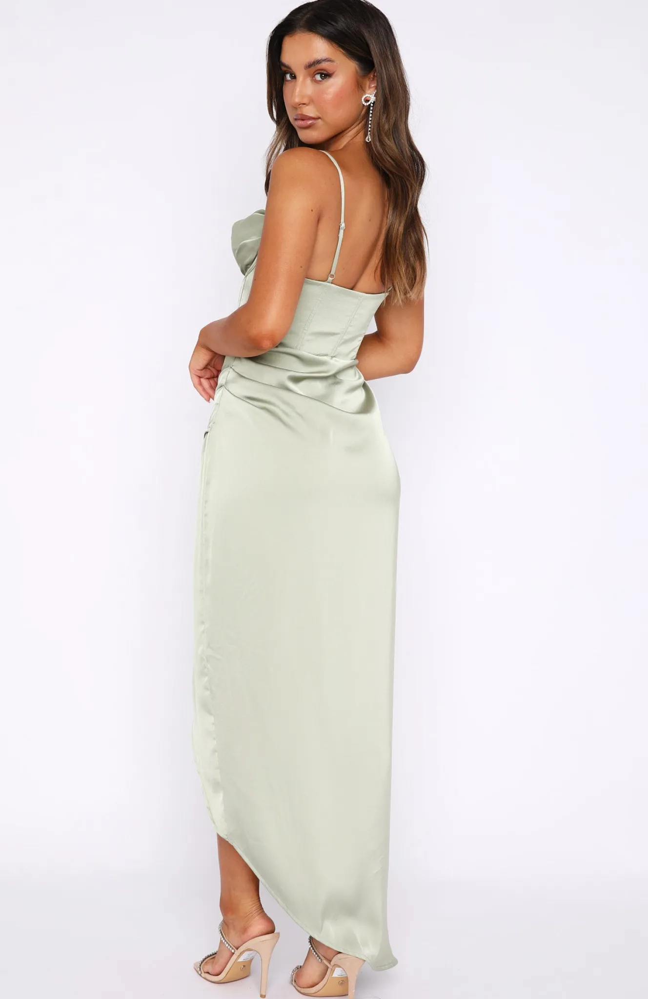 Formal Dresses | White Fox Boutique Diamond Heart Midi Dress Sage green