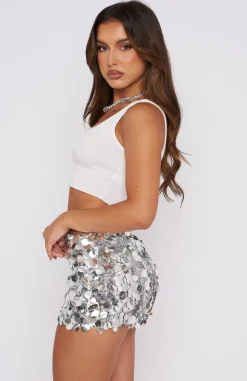 Restocked | White Fox Boutique Disco Fever Mini Skirt silver