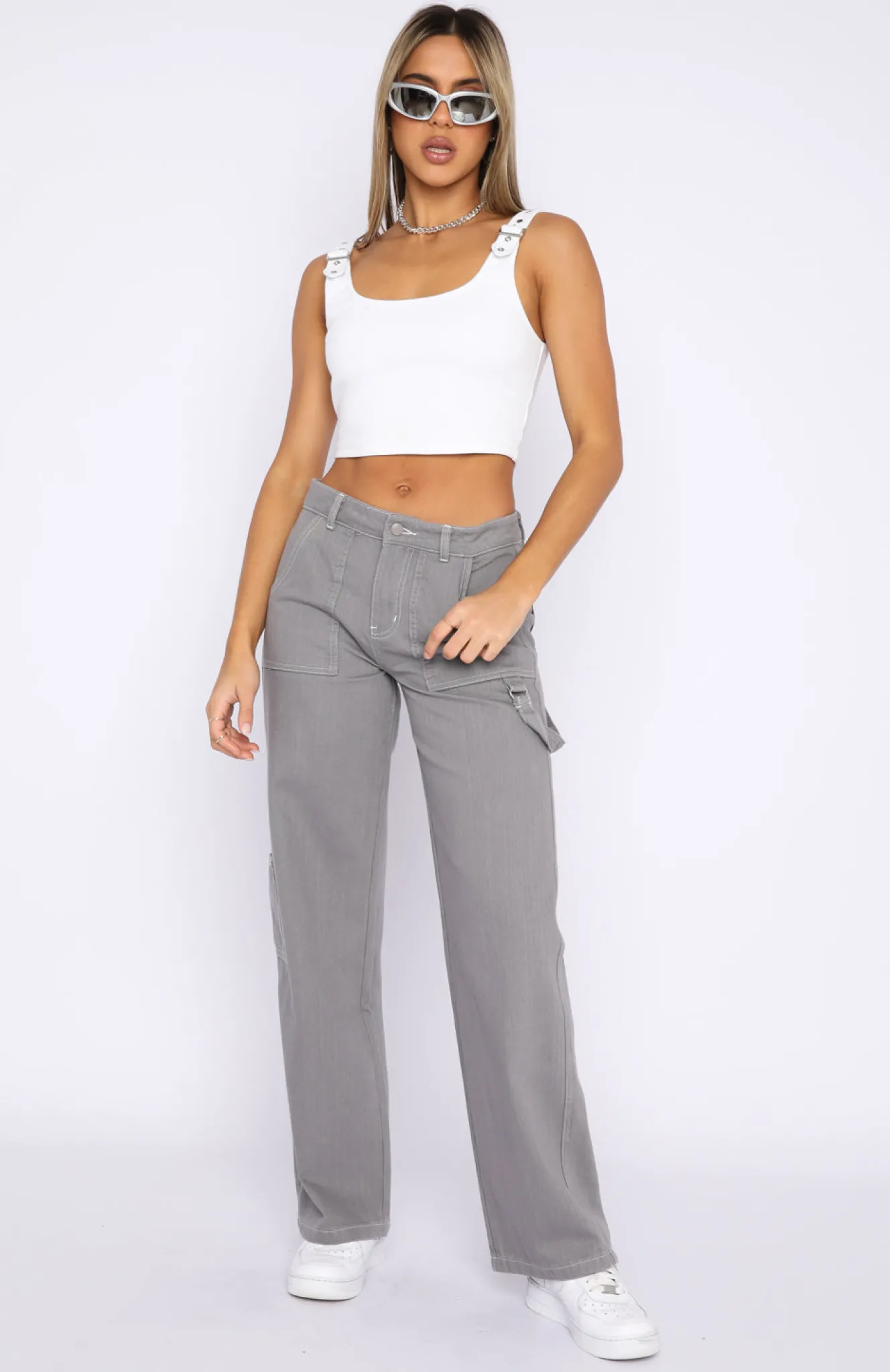 Pants | White Fox Boutique Do Better Cargo Pants grey