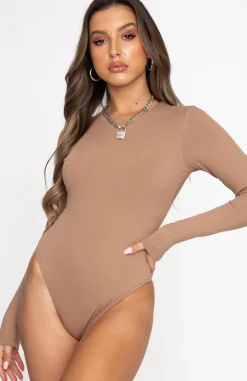 Shirts & Blouses | White Fox Boutique Don't Blame Me Long Sleeve Ribbed Bodysuit Mocha brown