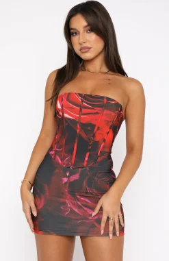 Restocked | White Fox Boutique Don't Hold Back Mini Dress Roses red