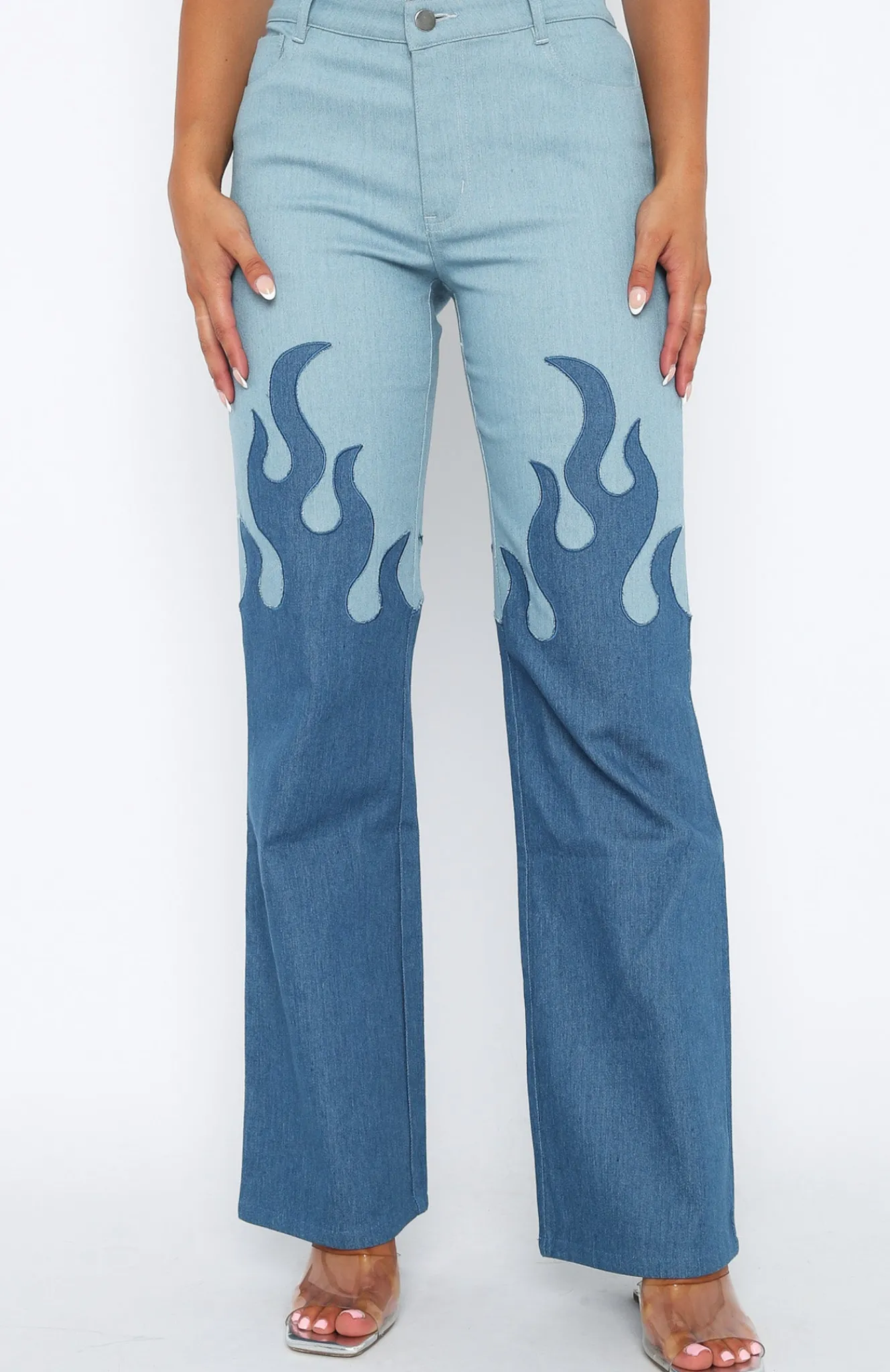 Denim | White Fox Boutique Don't Let Them Pants Denim Flame blue