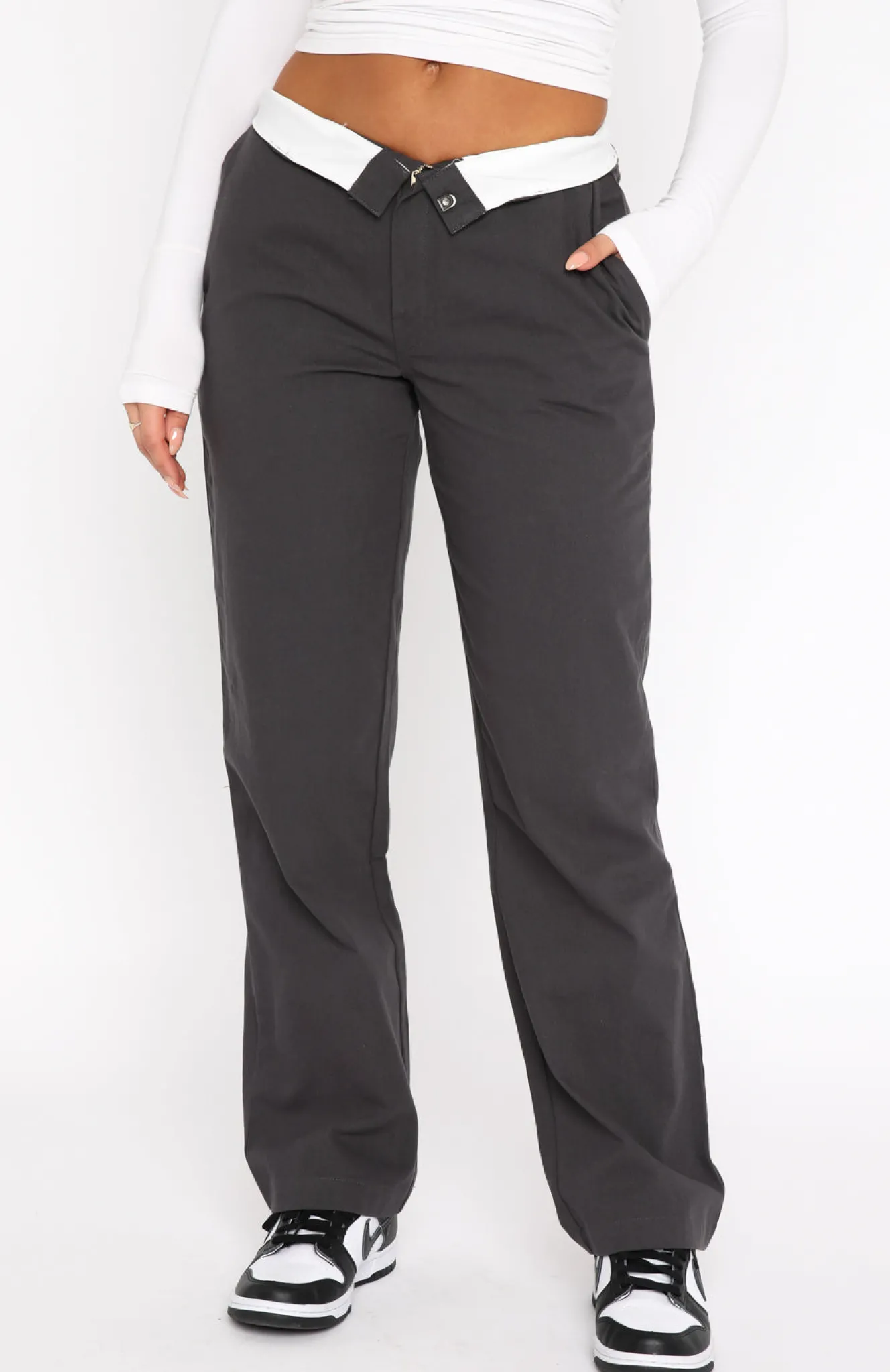 Pants | White Fox Boutique Don't Mess Around Pants Charcoal grey