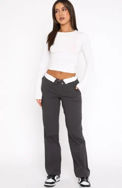 Pants | White Fox Boutique Don't Mess Around Pants Charcoal grey