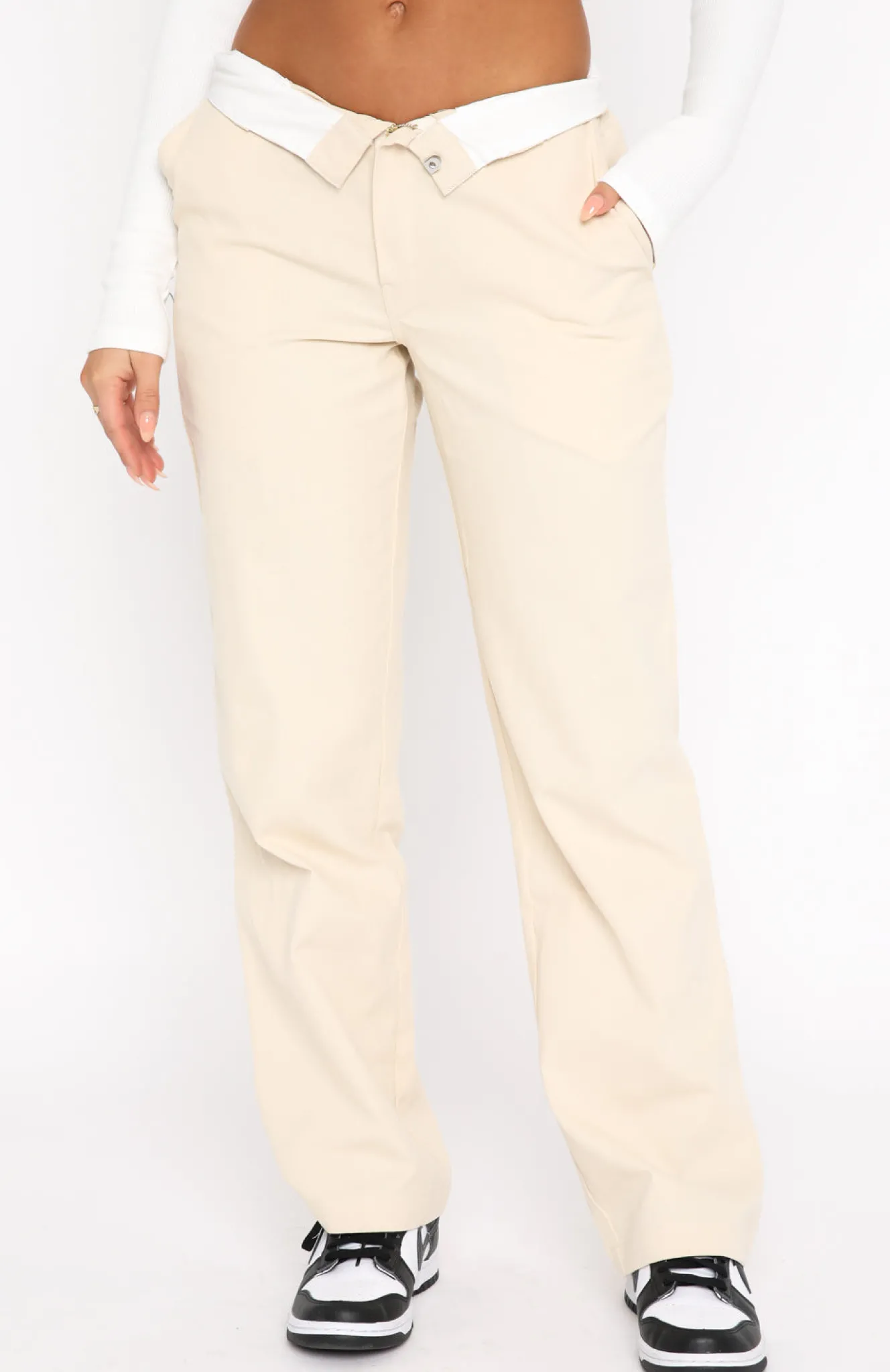 Pants | White Fox Boutique Don't Mess Around Pants Cream white