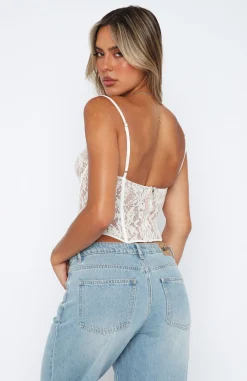 Shirts & Blouses | White Fox Boutique Dreamy Moments Lace Bustier white