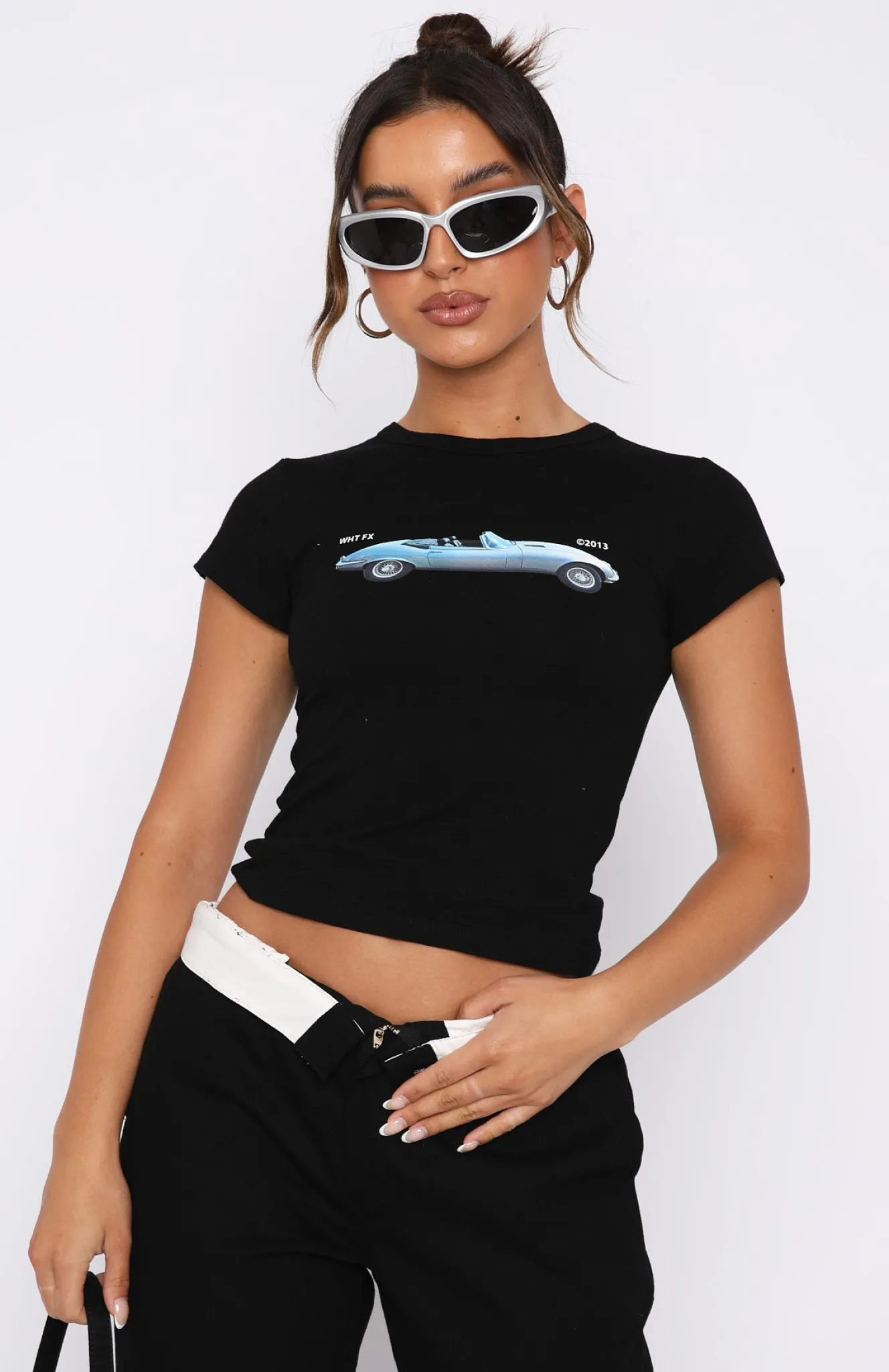 Shirts & Blouses | White Fox Boutique Drive All Night Baby Tee black
