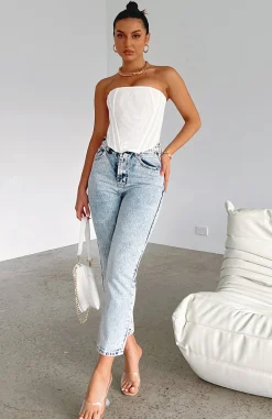 Denim | White Fox Boutique Drive Me Crazy Cropped Jeans Mid blue