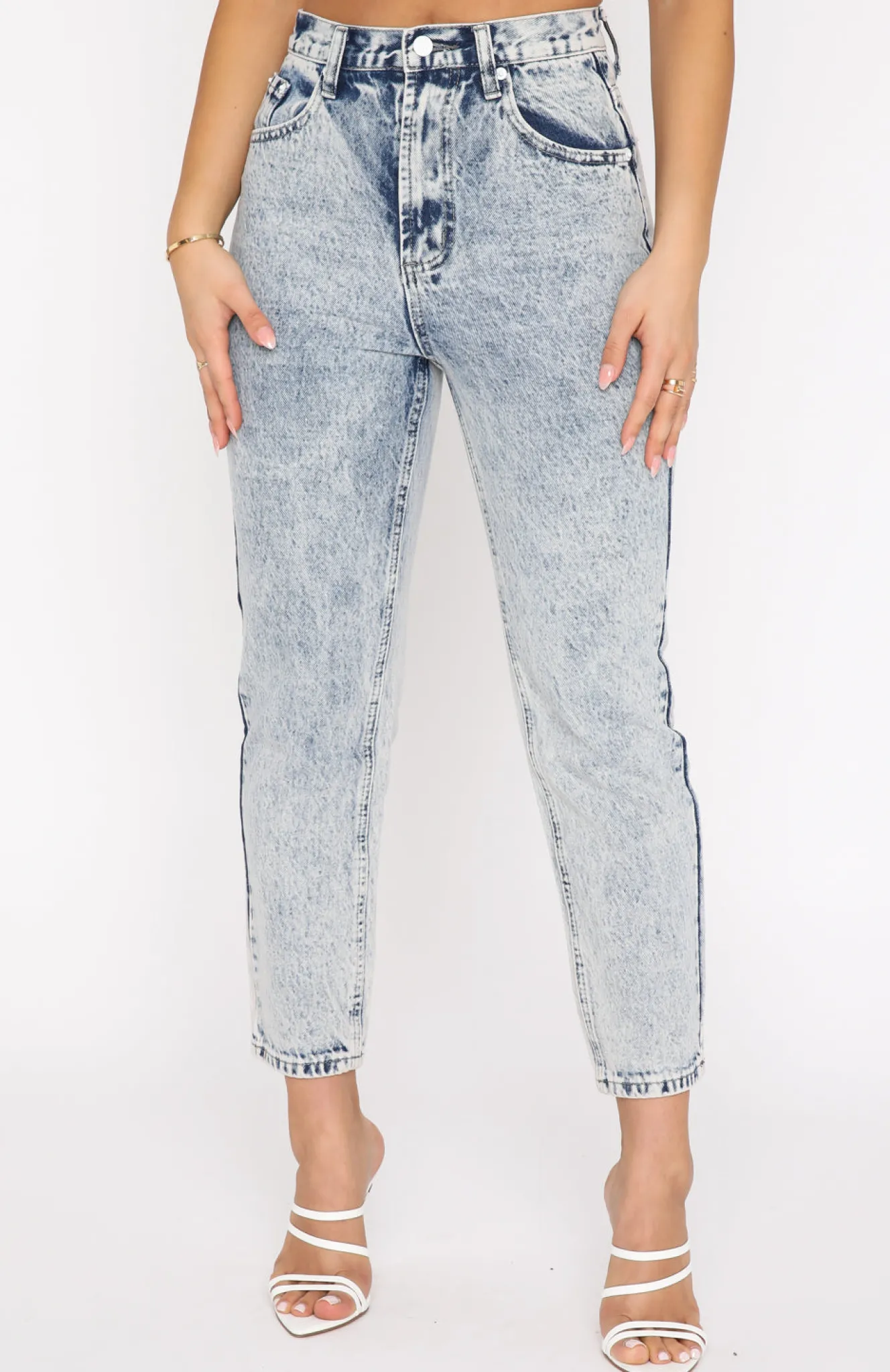 Denim | White Fox Boutique Drive Me Crazy Cropped Jeans Mid blue