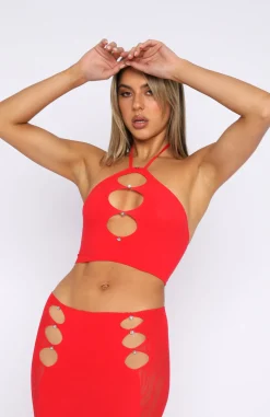 Shirts & Blouses | White Fox Boutique Dropping Hints Crop red