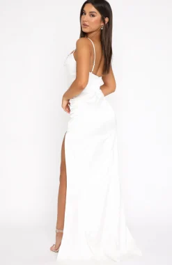 Formal Dresses | White Fox Boutique Endless Nights Satin Maxi Dress Ivory white