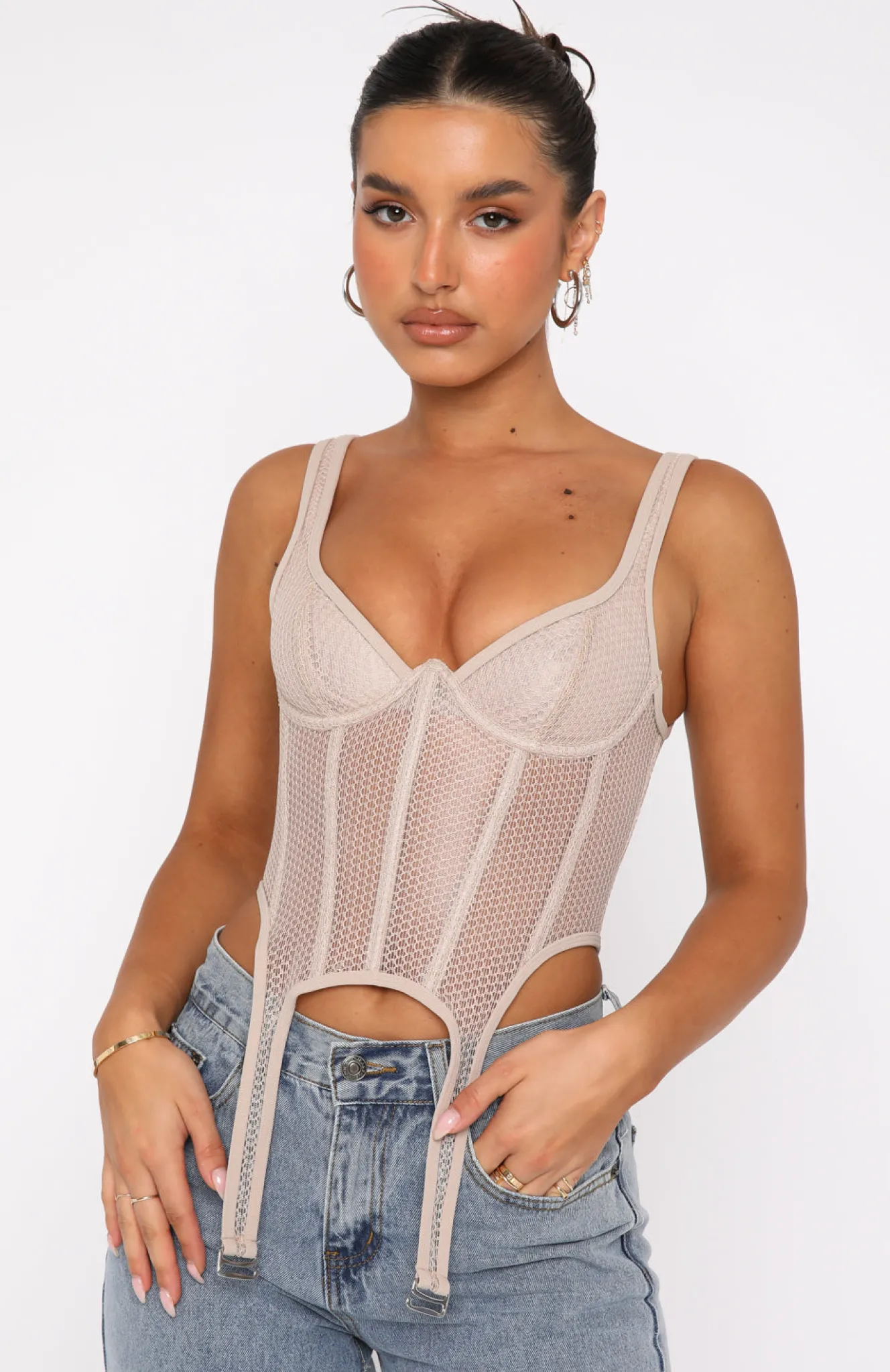 Shirts & Blouses | White Fox Boutique Enlighten Me Bustier Taupe nude