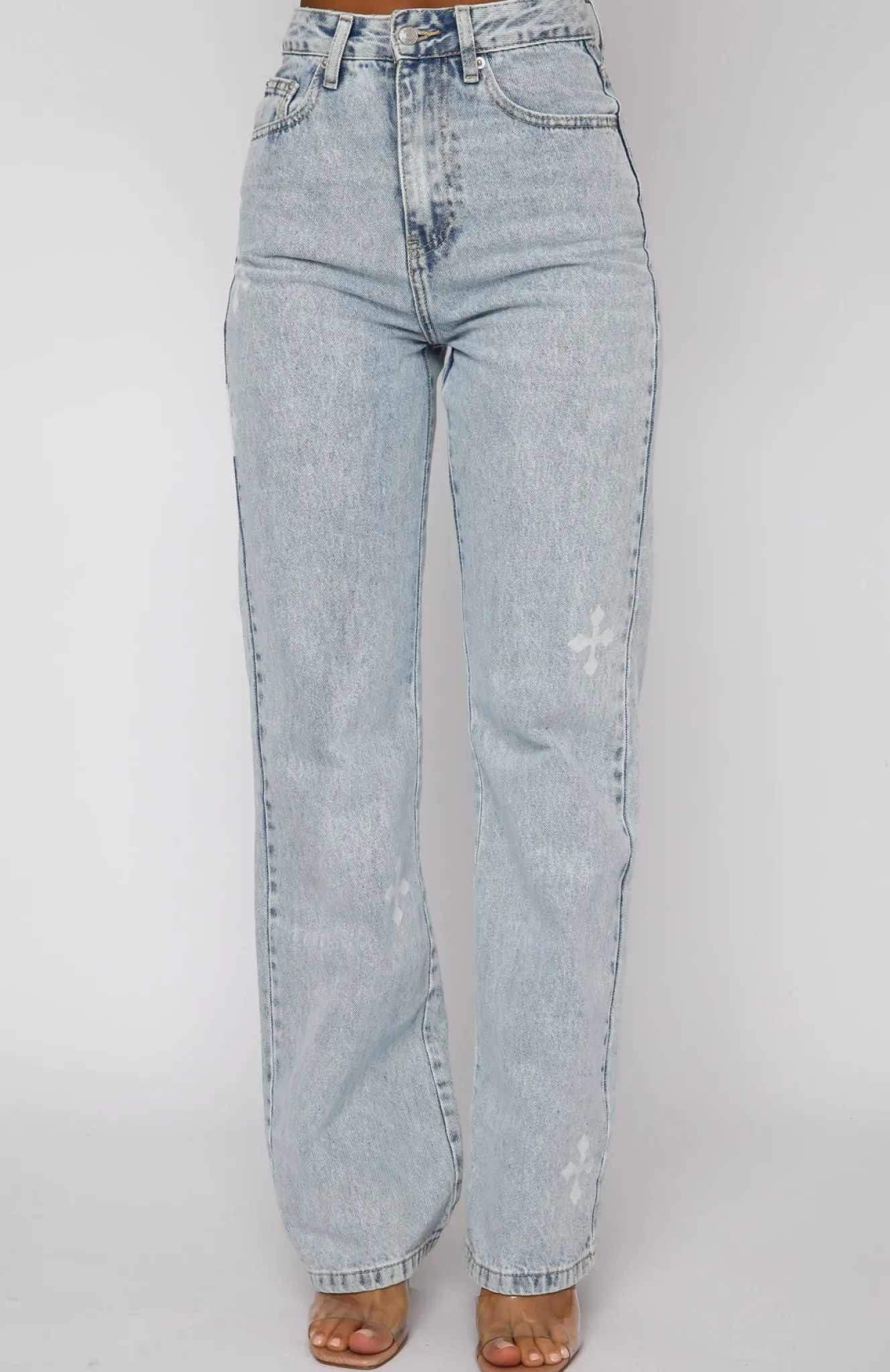 Denim | White Fox Boutique Escape Reality Jeans Washed Print blue