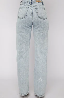 Denim | White Fox Boutique Escape Reality Jeans Washed Print blue