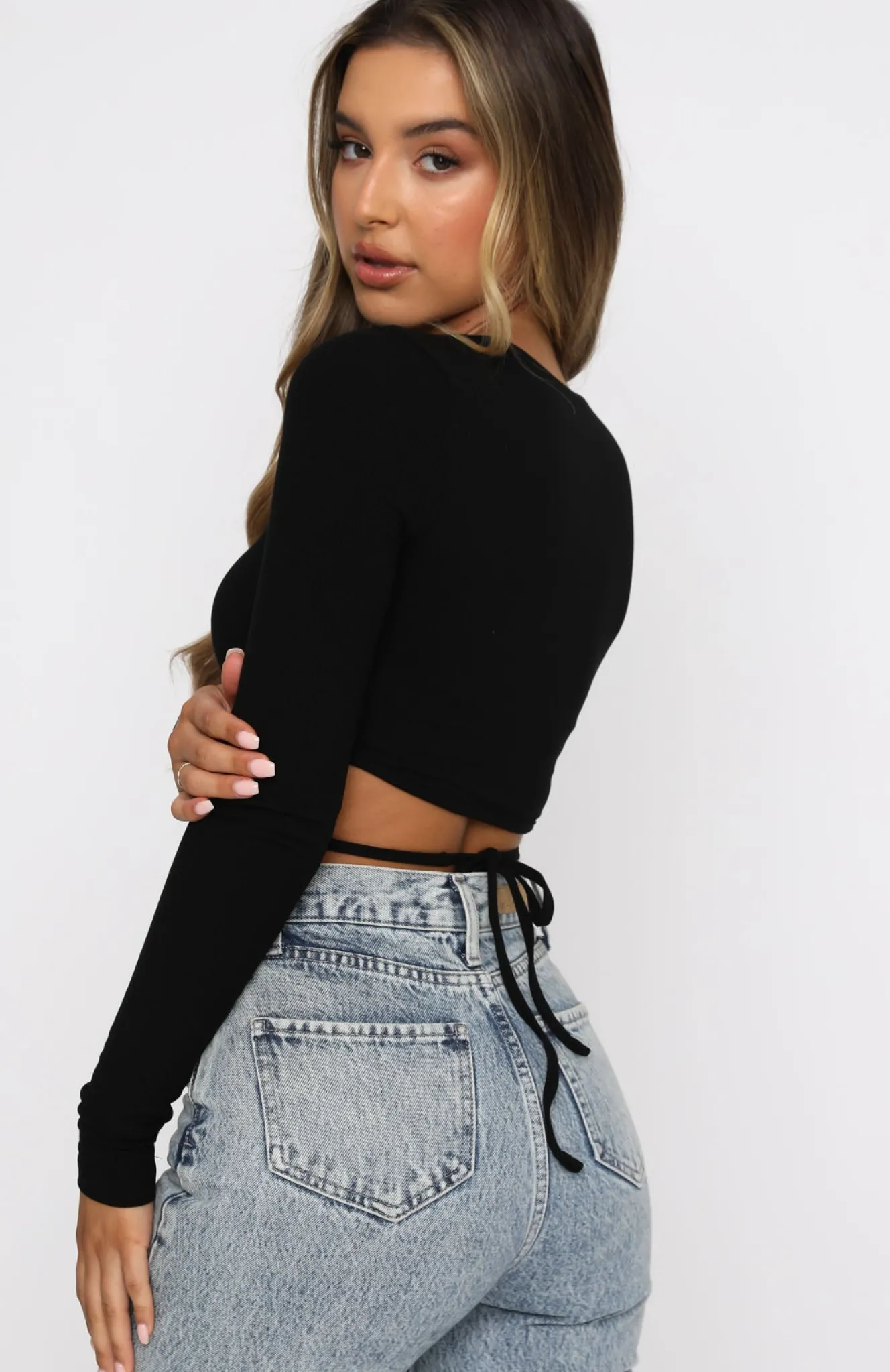 Shirts & Blouses | White Fox Boutique Ever After Long Sleeve Crop black