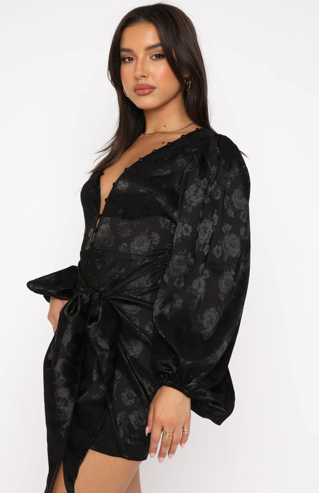 Long Sleeve Dresses | White Fox Boutique Eye Catcher Long Sleeve Mini Dress black