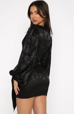 Long Sleeve Dresses | White Fox Boutique Eye Catcher Long Sleeve Mini Dress black