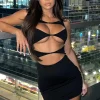 Restocked | White Fox Boutique Eyes On Me Mini Dress black