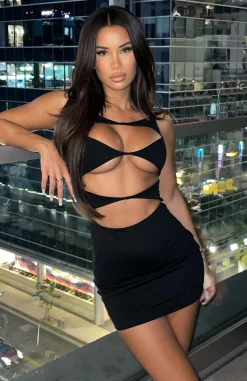Restocked | White Fox Boutique Eyes On Me Mini Dress black
