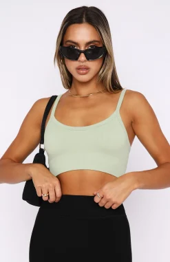 Shirts & Blouses | White Fox Boutique Fancy That Seamless Crop Sage green