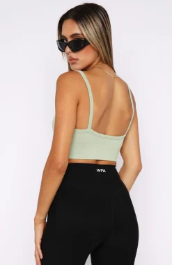 Shirts & Blouses | White Fox Boutique Fancy That Seamless Crop Sage green