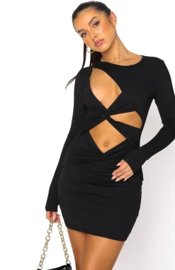 Long Sleeve Dresses | White Fox Boutique Feel The Movement Long Sleeve Mini Dress black