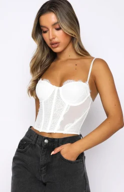 Shirts & Blouses | White Fox Boutique Feel The Passion Lace Bustier white