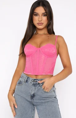 Shirts & Blouses | White Fox Boutique Feel The Passion Lace Bustier Hot pink