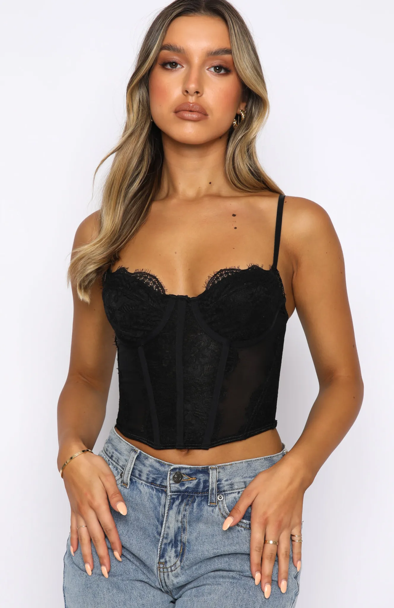 Shirts & Blouses | White Fox Boutique Feel The Passion Lace Bustier black