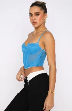 Shirts & Blouses | White Fox Boutique Feel The Passion Lace Bustier blue