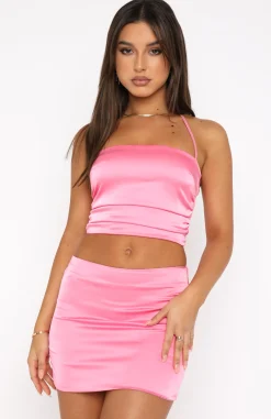 Shirts & Blouses | White Fox Boutique Feeling My Best Satin Crop pink