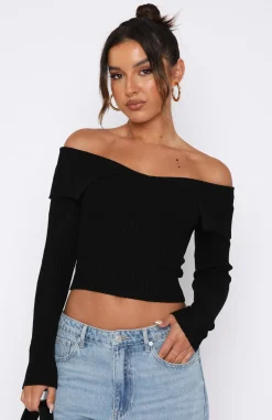 Shirts & Blouses | White Fox Boutique Feeling Risky Long Sleeve Knit Top black