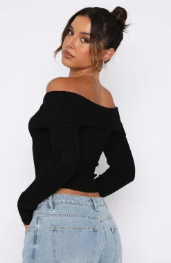 Shirts & Blouses | White Fox Boutique Feeling Risky Long Sleeve Knit Top black
