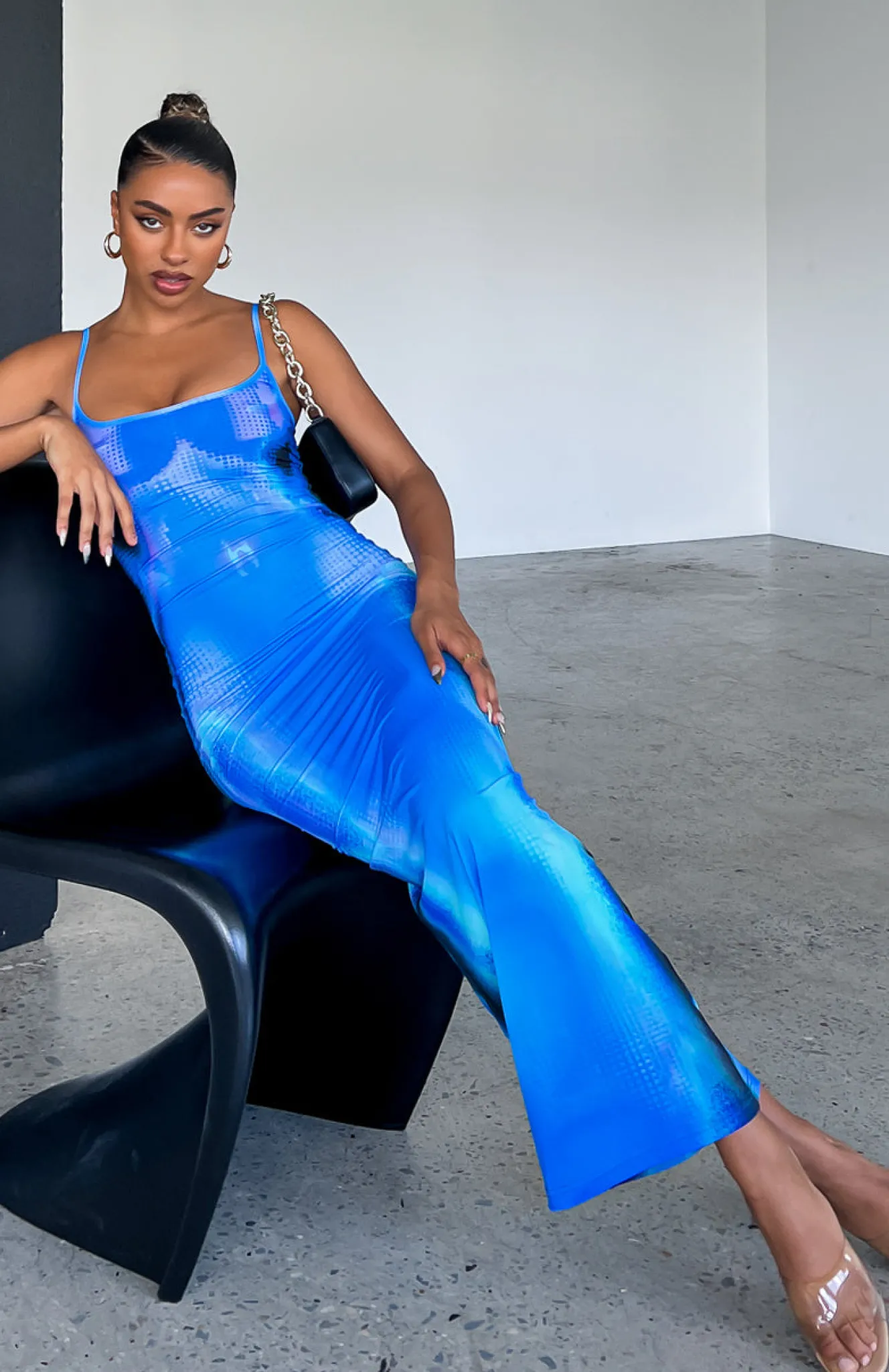 Restocked | White Fox Boutique Feeling The Heat Maxi Dress Milky Way blue