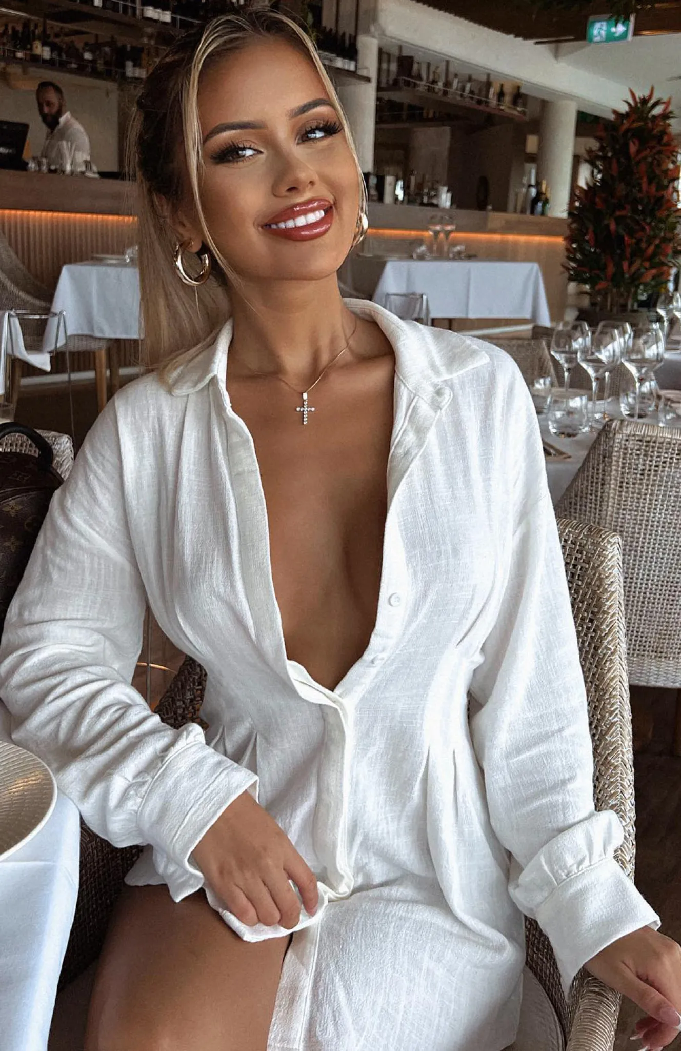 Restocked | White Fox Boutique Feels Like A Holiday Shirt Dress white