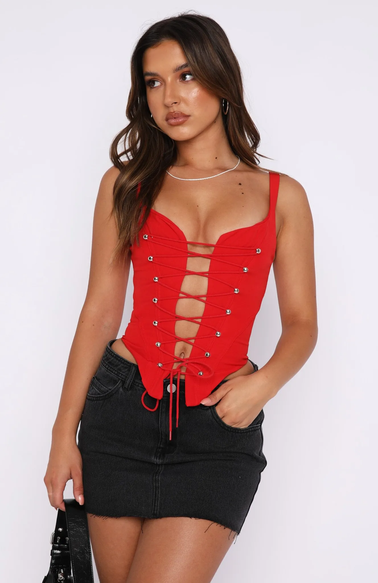 Shirts & Blouses | White Fox Boutique Fire In Her Eyes Bustier red