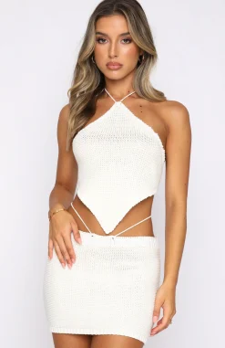 Resort Wear | White Fox Boutique First Class Crochet Halter Off white