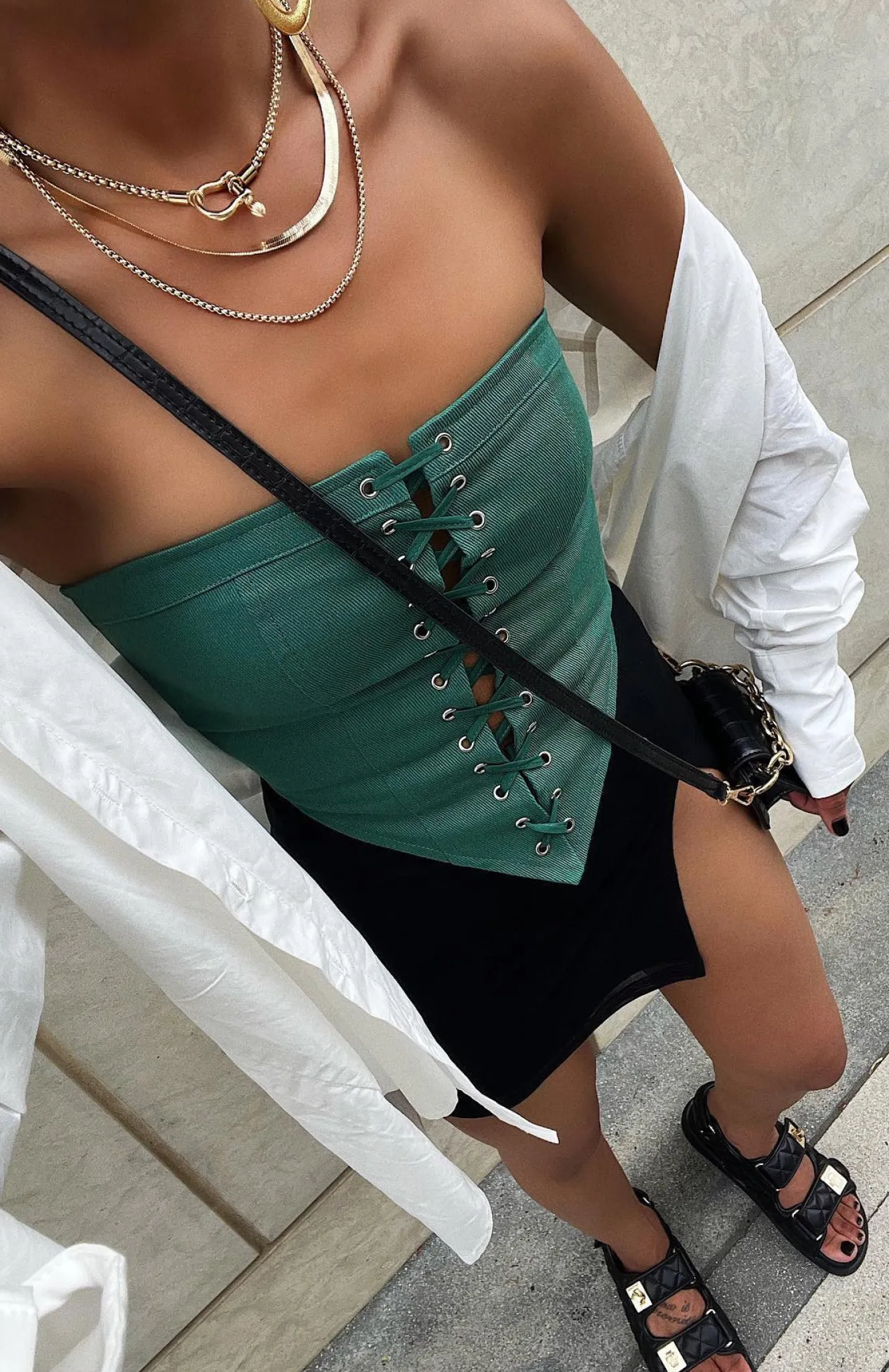 Shirts & Blouses | White Fox Boutique First Take Strapless Corset Fern green